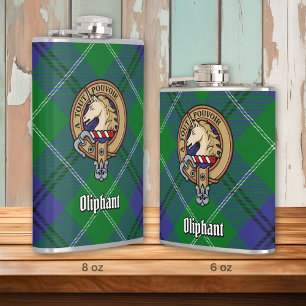 Clan Oliphant Crest boven Tartan Heupfles