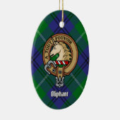 Clan Oliphant Crest boven Tartan Keramisch Ornament (Rechts)