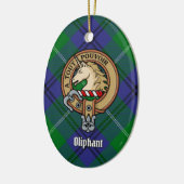 Clan Oliphant Crest boven Tartan Keramisch Ornament (Links)