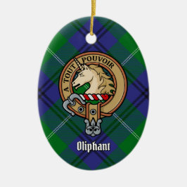 Clan Oliphant Crest boven Tartan Keramisch Ornament
