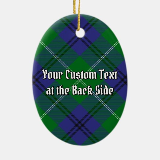 Clan Oliphant Crest boven Tartan Keramisch Ornament (Achterkant)