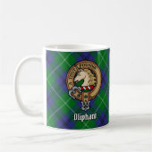 Clan Oliphant Crest boven Tartan Koffiemok (Links)