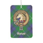 Clan Oliphant Crest boven Tartan Luchtverfrisser (Voorkant)