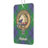 Clan Oliphant Crest boven Tartan Luchtverfrisser (Links)