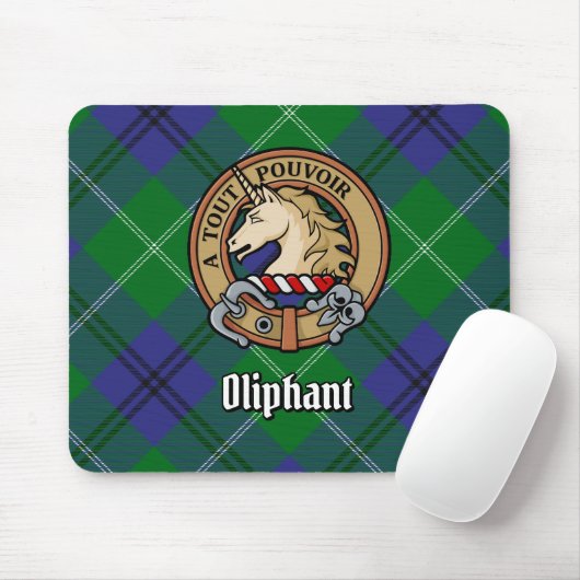 Clan Oliphant Crest boven Tartan Muismat (Met muis)