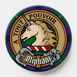Clan Oliphant Crest boven Tartan PopSocket