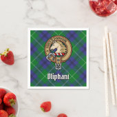 Clan Oliphant Crest boven Tartan Servet (Insitu)
