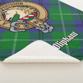 Clan Oliphant Crest boven Tartan Sherpa Deken (3/4)