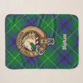 Clan Oliphant Crest boven Tartan Sherpa Deken (Voorkant (horizontaal))