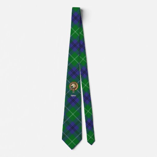 Clan Oliphant Crest boven Tartan Stropdas (Voorkant)