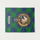 Clan Oliphant Crest boven Tartan Wandkleed (Voorkant (horizontaal))