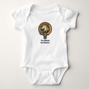 Clan Oliphant Crest over Tartan Baby Bodysuit