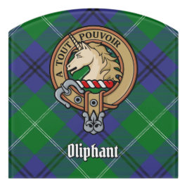 Clan Oliphant Crest over Tartan deur teken Deurbordjes