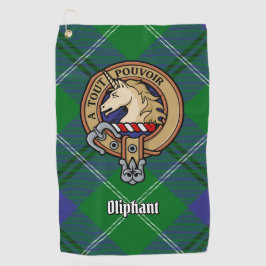 Clan Oliphant Crest over Tartan Golf Handdoek