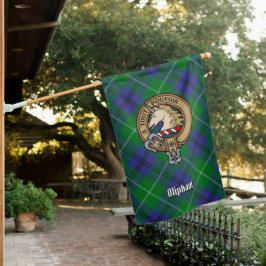 Clan Oliphant Crest over Tartan House Vlag