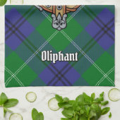 Clan Oliphant Crest over Tartan keukenhanddoek (Gevouwen)