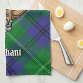 Clan Oliphant Crest over Tartan keukenhanddoek (Quarter Fold)
