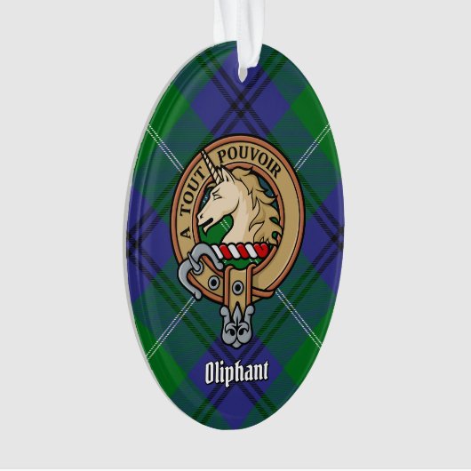 Clan Oliphant Crest over Tartan Ornament (voorkant)