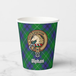 Clan Oliphant Crest over Tartan Paper Cups Papieren Bekers