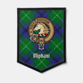 Clan Oliphant Crest over Tartan Pennant Wimpel