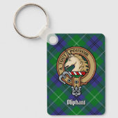 Clan Oliphant Crest over Tartan Sleutelhanger (Voorkant)