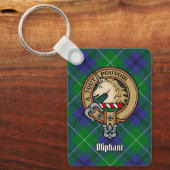 Clan Oliphant Crest over Tartan Sleutelhanger (Voorkant)