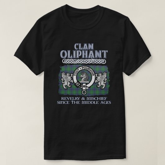 Clan Oliphant crest Schotse clans Schotse surnam T-shirt (Design voorkant)
