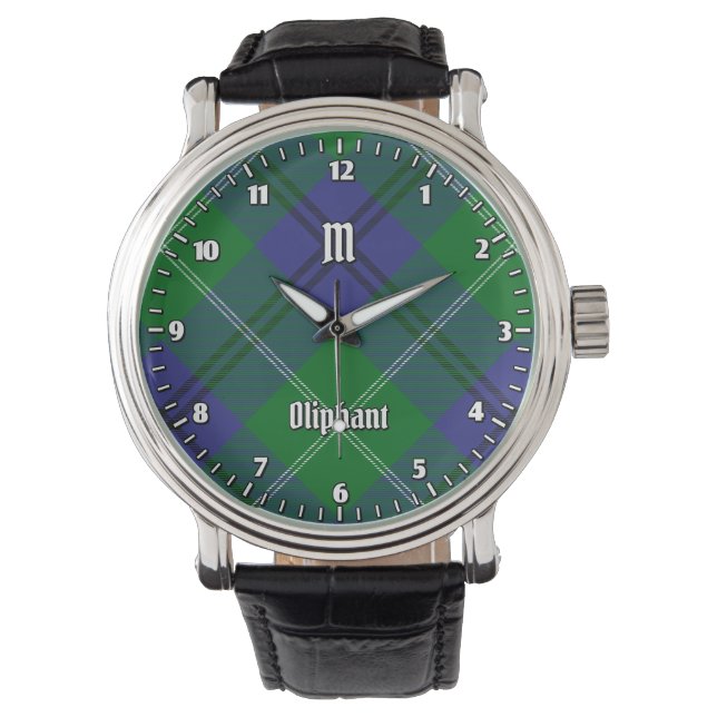Clan Oliphant Tartan Horloge (Voorkant)