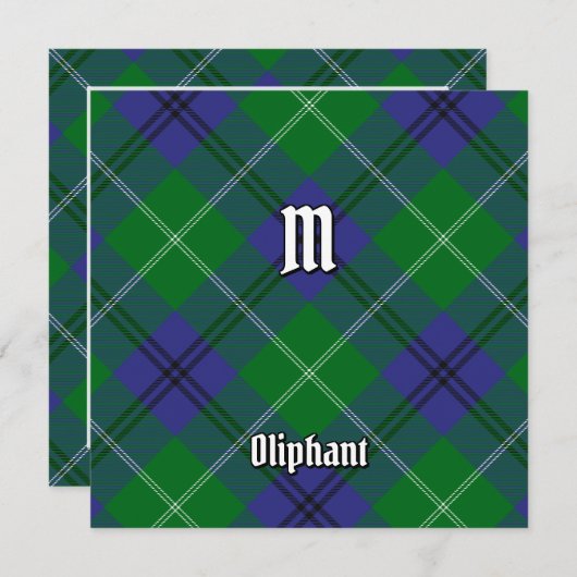 Clan Oliphant Tartan Kaart (Voorkant / Achterkant)