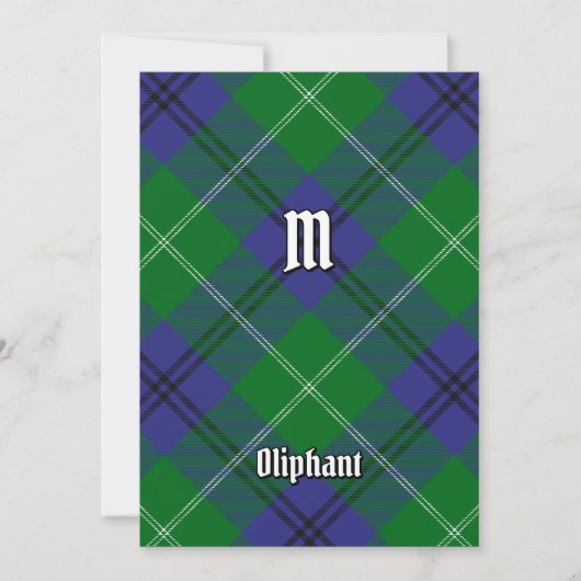 Clan Oliphant Tartan Uitnodiging (Voorkant)