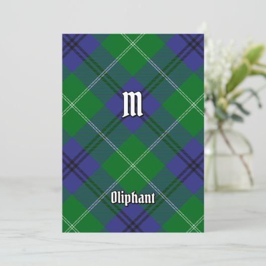 Clan Oliphant Tartan Uitnodiging (Staand voorkant)
