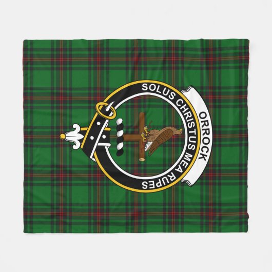 Clan Orrock Tartan Pset Fleece Deken (Voorkant (Horizontaal))
