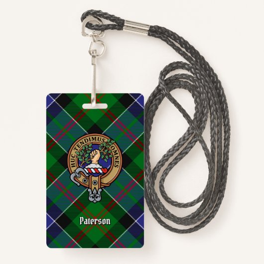 Clan Paterson Crest over Tartan Badge (Voorkant met draagriem)