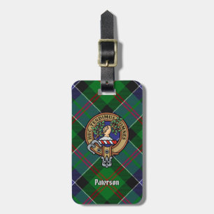 Clan Paterson Crest over Tartan Bagagelabel