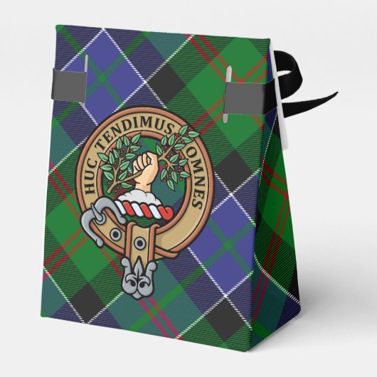 Clan Paterson Crest over Tartan Bedankdoosjes (Achterkant)