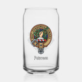 Clan Paterson Crest over Tartan Blikvorm Glas (Voorkant)