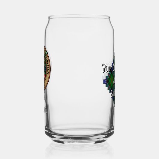 Clan Paterson Crest over Tartan Blikvorm Glas (Links)