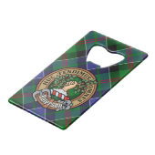 Clan Paterson Crest over Tartan Creditkaart Flessenopener (Voorkant Gekanteld)