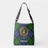 Clan Paterson Crest over Tartan Crossbody Tas (Voorkant)