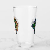 Clan Paterson Crest over Tartan Glas (Links)