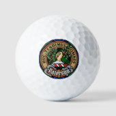 Clan Paterson Crest over Tartan Golfballen (Voorkant)