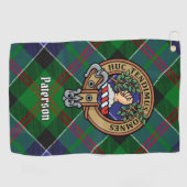 Clan Paterson Crest over Tartan Golfhanddoek (Horizontaal)
