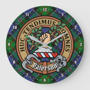 Clan Paterson Crest over Tartan Grote Klok