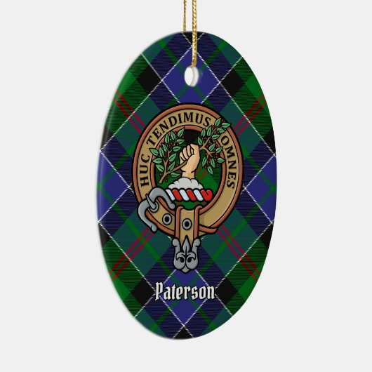 Clan Paterson Crest over Tartan Keramisch Ornament (Rechts)
