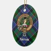 Clan Paterson Crest over Tartan Keramisch Ornament (Links)
