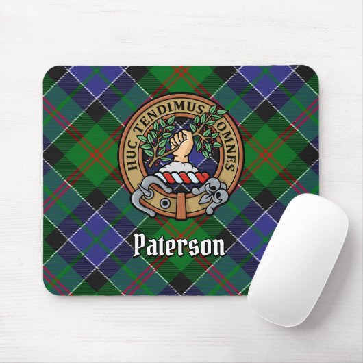 Clan Paterson Crest over Tartan Muismat (Met muis)
