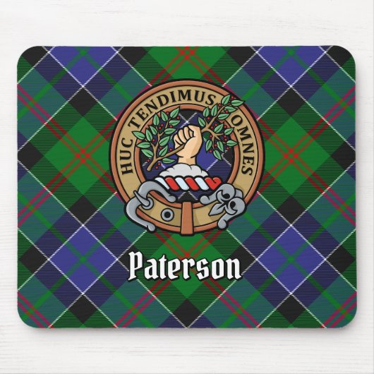 Clan Paterson Crest over Tartan Muismat (Voorkant)