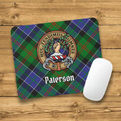 Clan Paterson Crest over Tartan Muismat