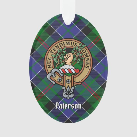 Clan Paterson Crest over Tartan Ornament (voorkant)