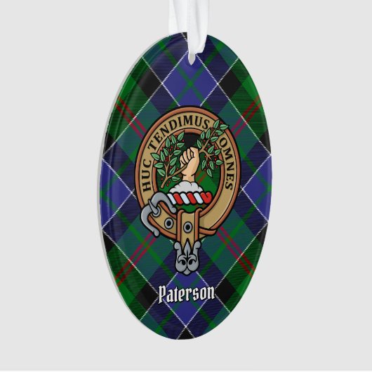 Clan Paterson Crest over Tartan Ornament (voorkant)